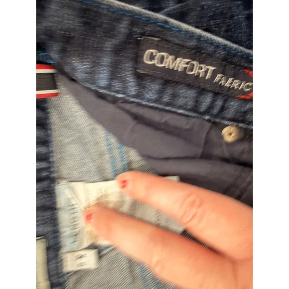 Men's Armani Jeans Blue J21 Regular Fit Straight Jeans Waist 34x32 Button Fly